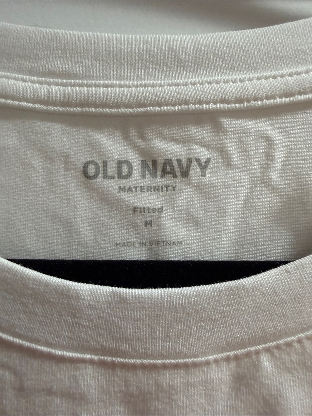 NWT! Old Navy (Size M) Maternity Snug White Crewneck Short Sleeve Women's Tee - Picture 3 of 6